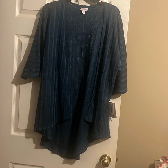 LuLaRoe Lindsay Open Front Blue Cardigan Kimono S-Oversized fit to XL - Picture 1 of 2
